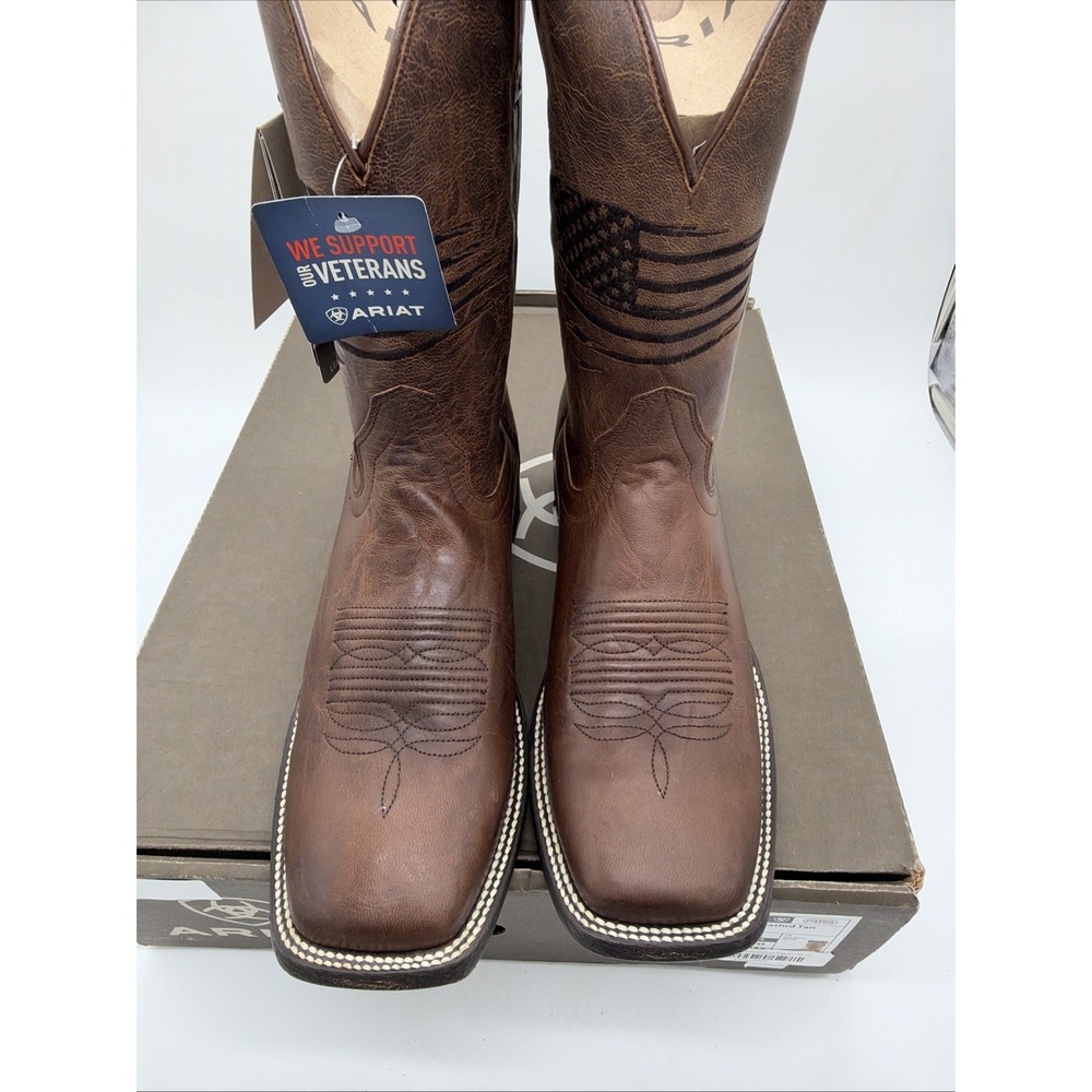 ARIAT CIRCUIT PATRIOT 10029699 Weathered Tan New In Box Cowboy Boots 11D - Picture 7 of 11